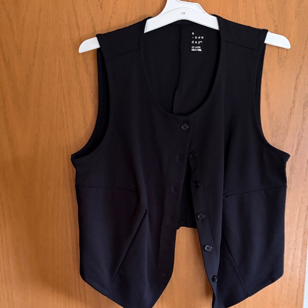 A  New Day Black Button Front Vest